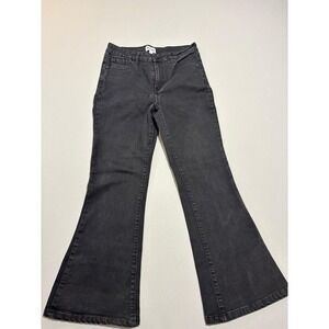 Abound Women's MidRise Flare Jeans Size 30 Black Stretch Denim 5 Pocket